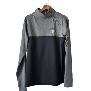 NHL Pittsburgh Penguins Women's Gray Black Side Zip Pullover L 12/14 NEW